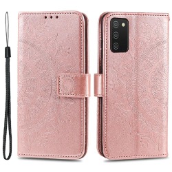 Samsung A02s / A03s Mandala lompakkokotelo - ruusunkulta Pink gold