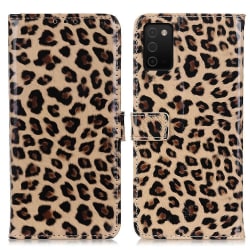 Leopardikuvioinen lompakkokotelo PU-nahkaa Samsung A02s / A03s Multicolor