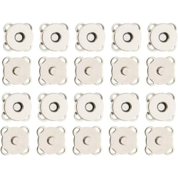 Magnetiska knappar för att sy Magnetiska stängningar Sy Magnetiska stängningar Set för sömnad, hantverk, kläder, väskor och mer - 30 Count (silver)