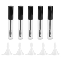 5 st 10 ml tomma mascararör med trollstavar + 5 st tratt och set för ricinolja DIY Mascara-behållare med remmar