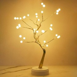 Bonsai tree LED bordslampa med uppladdningsbart batteri och USB power kopparträd dekoration justerbar grenlampa nattlampa bordslampa 36
