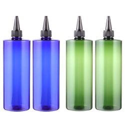4st 500 ml hårfärgsflaska spets Hårfärgsflaska Applikator Förvaringsbehållare påfyllningsbar flaska (blå flaska & grön flaska) (22X6,5 cm, flerfärgad)