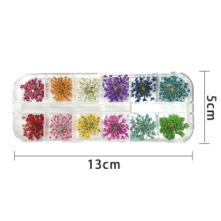 Nageltorkade blommor, 3D Nail Art klistermärke för tips manikyrdekor