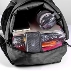 1 stk letvægts, pakbar rygsæk, til rejsecamping, sort