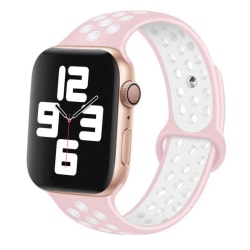 Apple Watch 38/40/41 Armband Silikon Sportarmband Rosa Vit rosa