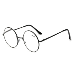 Retro Runda Läsglasögon Svart Styrka  1.0 Glasögon svart