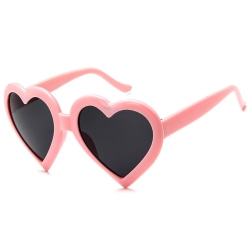 Rosa Hjärtformade Solglasögon Mörkt Glas rosa