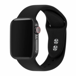 Apple Watch 42/44/45 1/2/3/4/5/6/7/SE Silikonarmband Svart svart