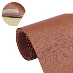 Selvklæbende læder fix reparationsindretning patch til sofa brun 2 stk 20x30 cm ark brun