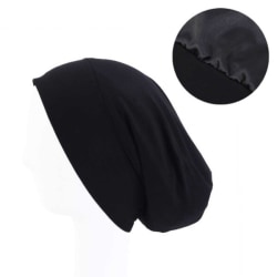 Sovmössa med Satin Insida - Satin Bonnet - Sleep Cap One-Size Svart svart