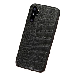 Galaxy Note 10 Mobilskal Svart Läder Skinn Krokodil Skal svart