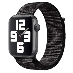 Apple Watch 42/44/45/49 Nylonarmband Reflektivt Svart Sportloop svart 42/44