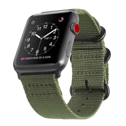 Apple Watch 1/2/3/4/5/6/7/SE 42/44/45 Nylonarmband Natoarmband grön