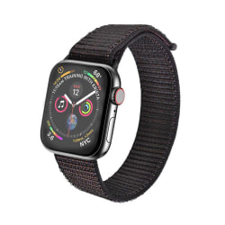 Apple Watch 1-8/SE/Ultra 42/44/45/49 Nylonarmband Svart Sportloop Kardborreband svart