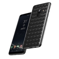 Samsung Galaxy S9 Mobilskal Flätat Svart Läder Skinn svart