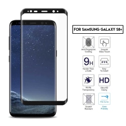 Galaxy S8 Plus 3D Curve HD Skärmskydd Kolfiber Härdat Glas svart