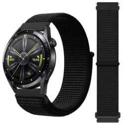 Galaxy Watch 4/5 Armband 20mm Nylon Kardborre Svart svart