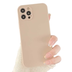 iPhone 12 Pro Tunt Beige Mobilskal med Linsskydd 1mm TPU beige