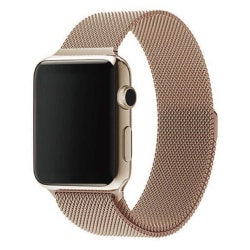 Apple Watch 1/2/3/4/5/6/7/SE 42/44/45 Klockarmband Milanese Mesh guld 42/44