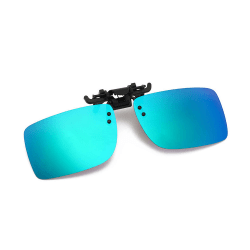 Clip-on Solglasögon Blå Spegelglas 43x60mm blå