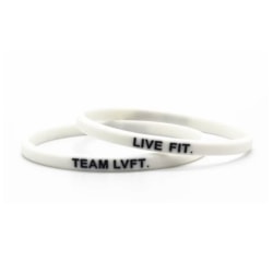 Vitt Live Fit Armband Fitness Träning Dedikation Team LVFT vit