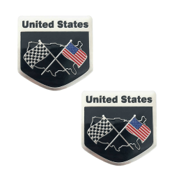 Amerikansk Flagga USA Retro Rally Dekal 3D 2-pack flerfärgad
