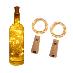 2-pack 2m LED Ljusslinga Lampor Belysning för Flaskor Dekoration gul