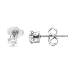 2-pack Silver Kristall Piercing Örhänge Piercingsmycke - 3mm silver