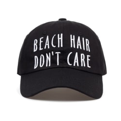 Svart Strapback Keps Dad Hat Beach Hair Dont Care svart