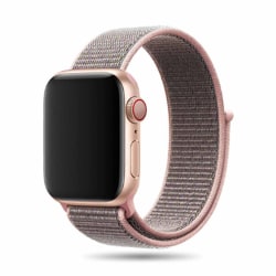 Apple Watch 38/40/41 Nylonarmband Rosa Sand Sportloop Kardborre rosa