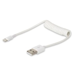 iPhone Laddkabel USB Lightning Töjbar Spiralkabel (Vit) vit