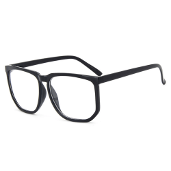 Svarta Stora Retro Glasögon Klarglas Klart Glas utan Styrka svart