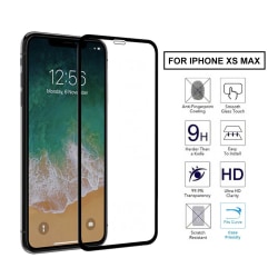 iPhone XS Max HD 3D Skärmskydd Härdat Glas Kolfiber svart