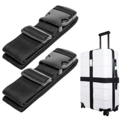 2-pakke bagage stamme bagagebånd sorte sort