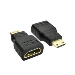 Guldpläterad Mini HDMI till HDMI Adapter 1080p 4k UHD 3D TV svart