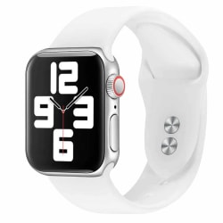 Apple Watch 38/40/41 1/2/3/4/5/6/7/8/SE Silikonarmband Silikon vit