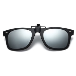 Clip-on Wayfarer Solglasögon Spegelglas för Befintliga Glasögon svart