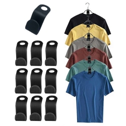10-pack Klädhängare - Anslutningskrok för Galge - Organizer svart