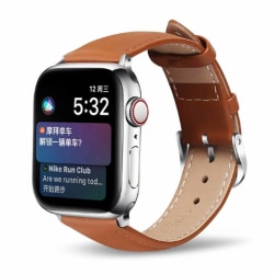 Apple Watch 38/40/41 1/2/3/4/5/6/7/SE Brunt Läderarmband Skinn brun