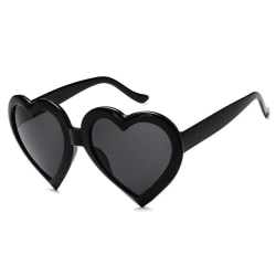 Svarta Hjärtformade Solglasögon Mörkt Glas svart