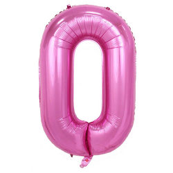 ENORM 102cm Sifferballong Rosa Metallic Nummer 0 Ballong rosa