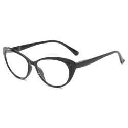 Spetsiga Svarta Cat Eye Läsglasögon Styrka  1.0 Glasögon svart