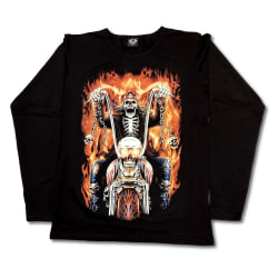 M-Empire - T-Shirt (Långärm) - Dödskalle & Motorcykel Svart M