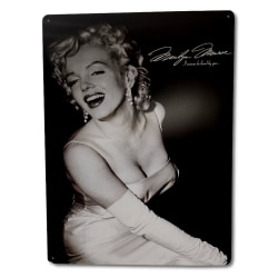 Marilyn Monroe - Metallskylt / Plåttavla - I wanna be loved by y Svart