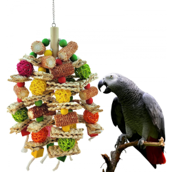Fågelleksaker, stor fågel papegoja leksaker, naturligt peppar trä Afric