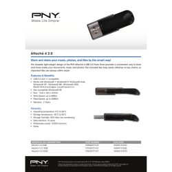 16GB USB-minne, PNY USB 2.0 Attache 4 16GB, Black