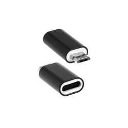 Adapterkontakt iPhone Lightning hona till USB-Micro hane svart