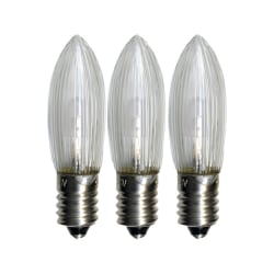 Strömsnåla 3-pack LED-lampa klassisk räfflad stil E10, 10-55v