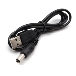 USB - DC 5.5x2.5mm power- och ström-kabel laddkabel 80cm