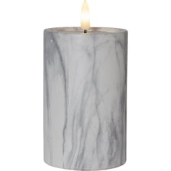 Tungt Elegant LED 15cm Blockljus FLAMME MARBLE i marmor-betong
